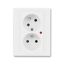 5593H-C02357 03 Double socket outlet with earthing pins, shuttered, with turned upper cavity, with surge protection thumbnail 1