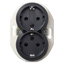 Renova - double socket outlet - 2P + E - 16 A - 250 V - black thumbnail 4