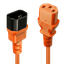 1m C14 to C13 Mains Extension Cable, orange IEC C14 Connector to IEC C13 Connector thumbnail 1