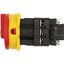 Main switch, P1, 32 A, flush mounting, 3 pole, Emergency switching off function, With red rotary handle and yellow locking ring, Lockable in the 0 (Of thumbnail 23