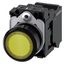 Illuminated pushbutton, 22 mm, round, plastic, yellow, pushbutton, flat, momentary contact type, with holder, 1NO, LED module with integrated  3SU1102-0AB30-3BA0-Z Y10 thumbnail 1