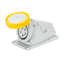 90° ANGLED SURFACE-MOUNTING SOCKET-OUTLET - IP67 - 3P+E 16A 100-130V 50/60HZ - YELLOW - 4H - SCREW WIRING thumbnail 1