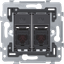 2 RJ11-connections UTP, flat model, incl. flush-mounting frame 71 x 71 thumbnail 2