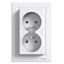 Asfora - double socket outlet with pin earth - 16A white, PL std thumbnail 3