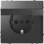 SCHUKO socket-outlet w. hng.lid, shut., screwl. term., anthracite, System Design thumbnail 3