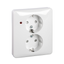 Exxact double socket-outlet with LED indication earthed screw white thumbnail 4