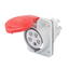 10° ANGLED FLUSH-MOUNTING SOCKET-OUTLET HP - IP44/IP54 - 2P+E 32A 380-415V 50/60HZ - RED - 9H - FAST WIRING thumbnail 1