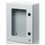 BOARD IN METAL WITH BLANK DOOR FITTED WITH TEMPERED GLASS WINDOW AND LOCK 800X1060X350 - IP55 - GREY RAL 7035 thumbnail 2