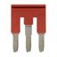 Short bar for terminal blocks 4 mm² push-in plus models, 3 poles, red thumbnail 1