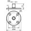 Fixing plate D 40mm plastic with M8 threaded bolt w. 4 fixing holes thumbnail 2