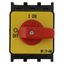 On-Off switch, P1, 40 A, center mounting, 3 pole, Emergency switching off function, with red thumb grip and yellow front plate thumbnail 9