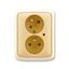 5593A-C02357 D Double socket outlet with earthing pins, shuttered, with turned upper cavity, with surge protection thumbnail 1