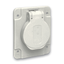PratiKa socket - grey - 2P + E - 10/16 A - 250 V - French - IP54 - flush - back thumbnail 4