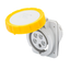 10° ANGLED FLUSH-MOUNTING SOCKET-OUTLET HP - IP66/IP67 - 2P+E 32A 100-130V 50/60HZ - YELLOW - 4H - SCREW WIRING thumbnail 1