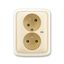 5583A-C02357 C Double socket outlet with earthing pins, shuttered, with turned upper cavity, with surge protection thumbnail 1
