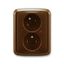 5593A-C02357 H Double socket outlet with earthing pins, shuttered, with turned upper cavity, with surge protection thumbnail 2
