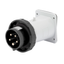 STRAIGHT FLUSH MOUNTING INLET - IP67 - 3P+N+E 16A 480-500V 50/60HZ - BLACK - 7H - SCREW WIRING thumbnail 1