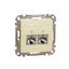 Double DATA Outlet CAT 6 STP, Sedna Design & Elements, RJ45, Wood brich thumbnail 4