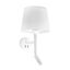 SAVOY WHITE WALL LAMP WITH READER WHITE LAMPSHADE thumbnail 1