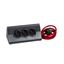 MOES TAB SUPPORT FB 3X2P+E 1 SWITCH 2XUSB A QC 1,5M BRAIDED CORD  BLACK/RED thumbnail 1