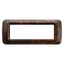 TOP SYSTEM PLATE - IN TECHNOPOLYMER - 6 GANG - ENGLISH WALNUT - SYSTEM thumbnail 1