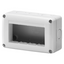 PROTECTED ENCLOSURE FOR SYSTEM DEVICES - 4 GANG - RAL 7035 GREY - IP40 thumbnail 1