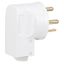 090116 20A male power plug - cable exit from below - 3 pins - white thumbnail 1