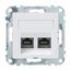 Exxact data socket - RJ45 Cat6 UTP - with fixing frame & centre plate - angled thumbnail 3