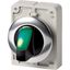 Illuminated selector switch actuator, RMQ-Titan, With thumb-grip, momentary, 2 positions, green, Metal bezel thumbnail 3