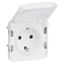 Socket outlet Plexo IP 55 antibacterial - German std - 2P+E-modular-Artic white thumbnail 2