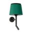 SAVOY BLACK WALL LAMP WITH READER GREEN LAMPSHADE thumbnail 1