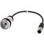 Pushbutton, Flat, momentary, 1 NC, Cable (black) with M12A plug, 4 pole, 1 m, Without button plate, Bezel: titanium thumbnail 2