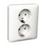 Exxact double socket-outlet earthed screwless white thumbnail 2