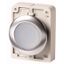Illuminated pushbutton actuator, RMQ-Titan, flat, momentary, White, blank, Front ring stainless steel thumbnail 1