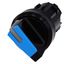 Selector switch, illuminable, 22 mm, round, plastic, blue, selector switch, short, 2 switch positions O thumbnail 1