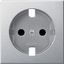 Central plate for SCHUKO socket-outlet insert, aluminium, System M thumbnail 2