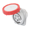 10° ANGLED FLUSH-MOUNTING SOCKET-OUTLET HP - IP66/IP67 - 2P+E 32A 380-415V 50/60HZ - RED - 9H - SCREW WIRING thumbnail 1