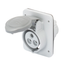 10° ANGLED FLUSH-MOUNTING SOCKET-OUTLET HP - IP44/IP54 - 2P+E 32A >250V d.c. - GREY - 8H - SCREW WIRING thumbnail 1