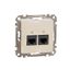 Double DATA Outlet CAT 5E UTP, Sedna Design & Elements, RJ45, Beige thumbnail 3