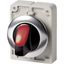 Illuminated selector switch actuator, RMQ-Titan, With thumb-grip, momentary, 3 positions, red, Metal bezel thumbnail 4