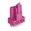 Socket for PCBs straight 4-pole pink thumbnail 1