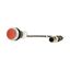 Pushbutton, Flat, momentary, 1 NC, Cable (black) with M12A plug, 4 pole, 0.2 m, red, Blank, Bezel: titanium thumbnail 12