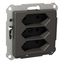 Exxact triple socket-outlet 3xEuro screw anthracite thumbnail 3