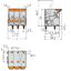 PCB terminal block lever 6 mm² blue thumbnail 1