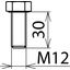 Hexagon bolt DIN 933 M12x30mm StSt thumbnail 2