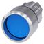 Pushbutton, 22 mm, round, metal, shiny, blue, Front ring, high, 3SU1050-0CB50-0AA0-Z Y13 thumbnail 1