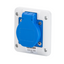 10° ANGLED FLUSH-MOUNTING SOCKET-OUTLET - 2P+E 16A 200-250V 50/60HZ - 85X75 - BLUE - SCREW WIRING thumbnail 1