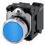 Pushbutton, 22 mm, round, metal, shiny, blue, pushbutton, flat, momentary  3SU1150-0AB50-3BA0-Z Y12 thumbnail 1