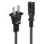 2m US 2 Pin to C7 Mains Cable US 2 Pin Plug to IEC C7 Connector thumbnail 1