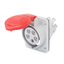10° ANGLED FLUSH-MOUNTING SOCKET-OUTLET HP - IP44/IP54 - 3P+N+E 32A 380-415V 50/60HZ - RED - 6H - FAST WIRING thumbnail 1